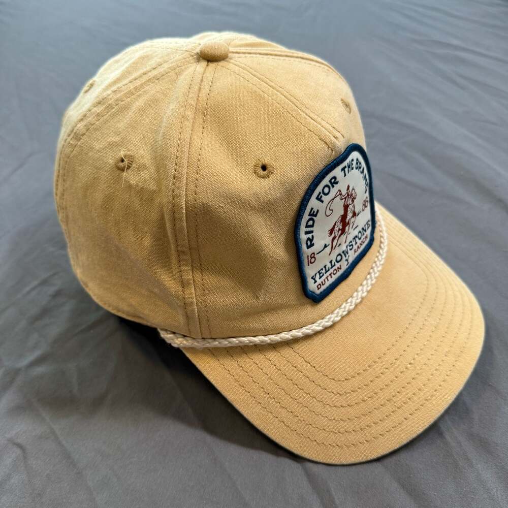 Yellowstone Dutton Ranch 1886 Ride For The Brand Tan Rope Hat - Picture 3 of 5